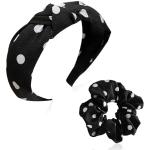 Diademas negras de goma para disfraces  vintage con lunares talla L para mujer 
