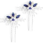 Peinetas azules de perlas para San Valentín personalizadas 
