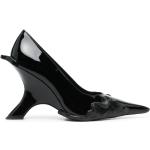 Zapatos negros de goma de tacón rebajados con tacón de cuña talla 38 para mujer 