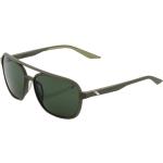 100percent Kasia Aviator Round Sunglasses Negro Grey Green/CAT3