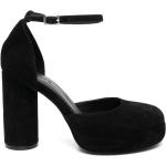 Sandalias negras de goma de cuero con tacón cuadrado con tacón más de 9cm Vic Matie talla 39 para mujer 