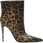 Botas marrones de cuero de piel  con tacón más de 9cm con logo Dolce & Gabbana talla 39 para mujer 