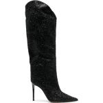 Botas altas negras de algodón con tacón más de 9cm con logo con lentejuelas talla 39 para mujer 