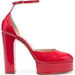 Zapatos rojos de charol con plataforma rebajados con tacón cuadrado Casadei talla 38 para mujer 