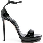 Zapatos negros de cuero de tacón rebajados de verano con tacón más de 9cm con logo Casadei talla 41 para mujer 