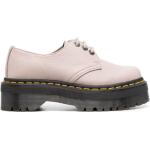 Zapatos beige de goma con puntera redonda con cordones formales con logo Dr. Martens 1461 Quad para mujer 