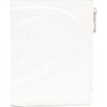 Billetera blancas de piel plegables con logo Diesel para mujer 