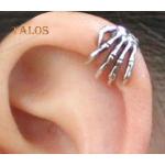 Ear cuffs plateado de plata punk para mujer 