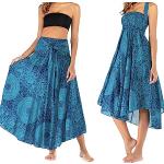 Vestidos azules de verano étnicos floreados talla M para mujer 