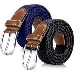 Cinturones elásticos azules de poliester trenzados con trenzado Talla Única para mujer 