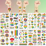 Tatuajes temporales blancos rebajados Meme / Theme Gay Pride para mujer 