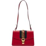 Bolsos rojos de cuero de moda Gucci Sylvie para mujer 