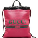 Mochilas estampadas rosas de piel con logo Gucci para mujer 