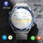 Smartwatches grises con GPS con medidor de frecuencia cardíaca Bluetooth para hombre 
