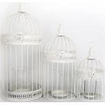 3 candelabros de luz de té, Jaula de pájaros abovedada, Estilo Antiguo, pequeño, Mediano Grande