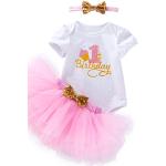 Faldas infantiles rosas de poliester con lentejuelas 24 meses para bebé 