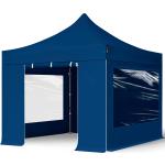 TOOLPORT 3x3 m Carpa plegable, PREMIUM acero 40mm, laterales con ventanas panorámicas, azul - (600010)