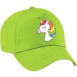 4sold Gorra de béisbol de unicornio para niñas Rainbow Kids Summer Hat School Kids Caps Sport Girl ajustable Baseball - Verde lima