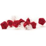 5 Pinzas para el cabello con rosas - Accesorios para el cabello de flores - flor Rojo Burdeos