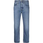 Jeans desgastados azules de algodón ancho W29 largo L30 con logo LEVI´S 501 para mujer 