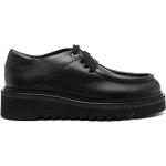 Zapatos negros de goma con puntera redonda rebajados con cordones con tacón de 5 a 7cm formales Ferragamo para mujer 