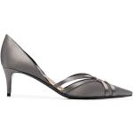 Zapatos grises de piel de tacón rebajados con tacón de 5 a 7cm con rayas Armani Giorgio Armani talla 40 para mujer 