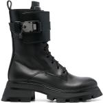 Botas negras de goma de piel  rebajadas con cordones militares DKNY para mujer 