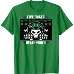 Camisetas verdes de encaje Five Finger Death Punch para navidad de encaje talla S para hombre 