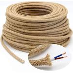 5m Cable Textil de Lino, Cable Trenzado Flexibles Vintage, para Lugares de Hogar o Negocios, Accesorios de Lámparas Industriales de Iluminación DIY