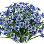 Flores artificiales azules de plástico floreadas 