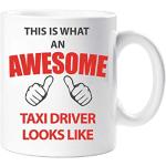 60 Second Makeover® - Taza con texto en inglés "This Is What An Awesome Taxi Driver Looks Like Taza, regalo de cumpleaños y Navidad