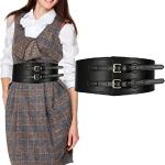 Cinturones elásticos negros de cuero de invierno talla M para mujer 