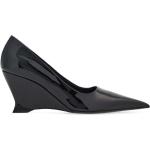 Zapatos negros de cuero de tacón con tacón de cuña Ferragamo para mujer 