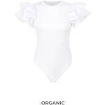 Camisetas body blancos de tencel rebajados tallas grandes con cuello redondo de punto 8 by Yoox con volantes talla XS de materiales sostenibles para mujer 