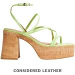 Sandalias verdes de goma de tiras de punta cuadrada 8 by Yoox talla 39 para mujer 