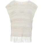 Jerséis blancos de algodón cuello redondo sin mangas con cuello redondo de punto 8 by Yoox con crochet talla XS para mujer 