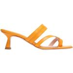 Sandalias naranja de goma de cuero de punta abierta trenzadas 8 by Yoox talla 39 para mujer 
