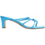 Sandalias azules de poliester de cuero de punta cuadrada 8 by Yoox talla 39 para mujer 