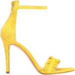 Sandalias amarillas de ante de tiras con tacón de aguja con cremallera 8 by Yoox talla 39 para mujer 