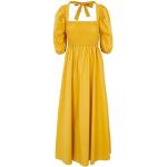 Vestidos amarillos de popelín de manga corta rebajados manga corta 8 by Yoox fruncido talla XS para mujer 