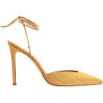 Zapatos destalonados amarillos de tela con tacón de aguja con cordones 8 by Yoox talla 39 para mujer 