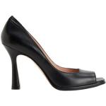 Zapatos negros de cuero de tacón de primavera 8 by Yoox talla 39 para mujer 