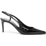 Zapatillas negras de charol de piel con tacón de 7 a 9cm Saint Laurent Paris talla 38 para mujer 