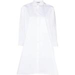 Vestidos camiseros orgánicos blancos de algodón por la rodilla manga larga Jil Sander de materiales sostenibles para mujer 