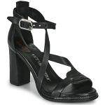 Sandalias negras de cuero de cuero rebajadas con tacón más de 9cm A.S.98 talla 39 para mujer 