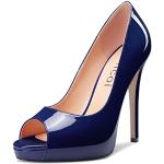 Zapatos azul marino de charol con plataforma de verano oficinas talla 38 para mujer 