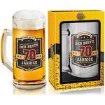 Abc Casa Jarra de cerveza de 0,5 l para 70 cumpleaños para hombres, el mejor regalo de 70 años en caja de regalo