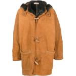 Abrigos marrones de cuero con capucha  manga larga vintage A.N.G.E.L.O talla M para hombre 