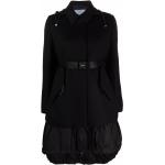 Abrigos negros de poliester con capucha  manga larga con logo Prada con cinturón talla L de materiales sostenibles para mujer 