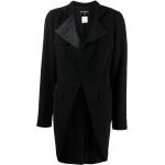Abrigos acolchados negros de seda manga larga con cuello alto acolchados chanel asimétrico talla XXL para mujer 